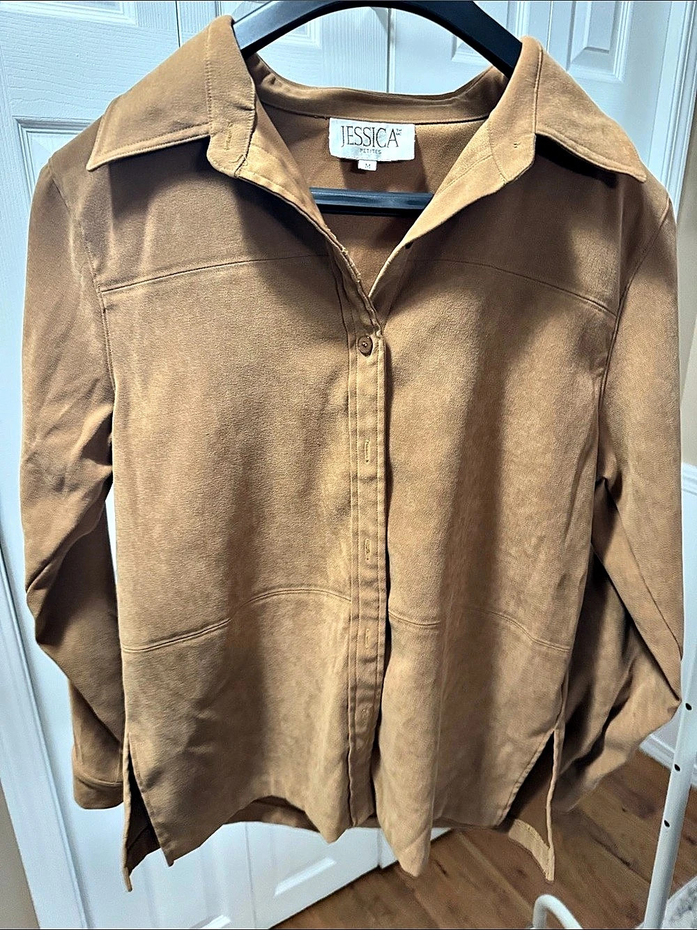 Jessica Button Down Shirt in Brown/camel Size Medium oversized